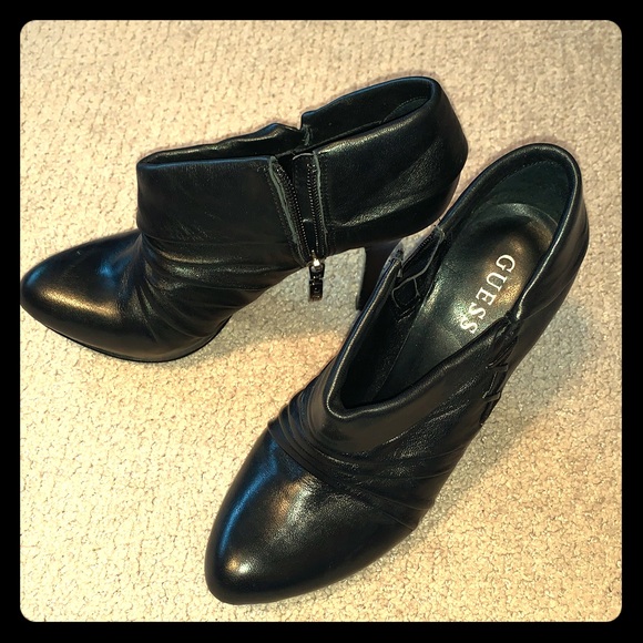 Guess Shoes - GUESS Black Leather Stiletto Bootie